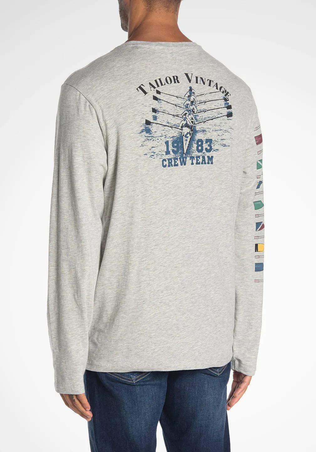 Stretch Slub Jersey Long Sleeve Logo Tee