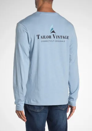 Stretch Slub Jersey Long Sleeve Logo Tee