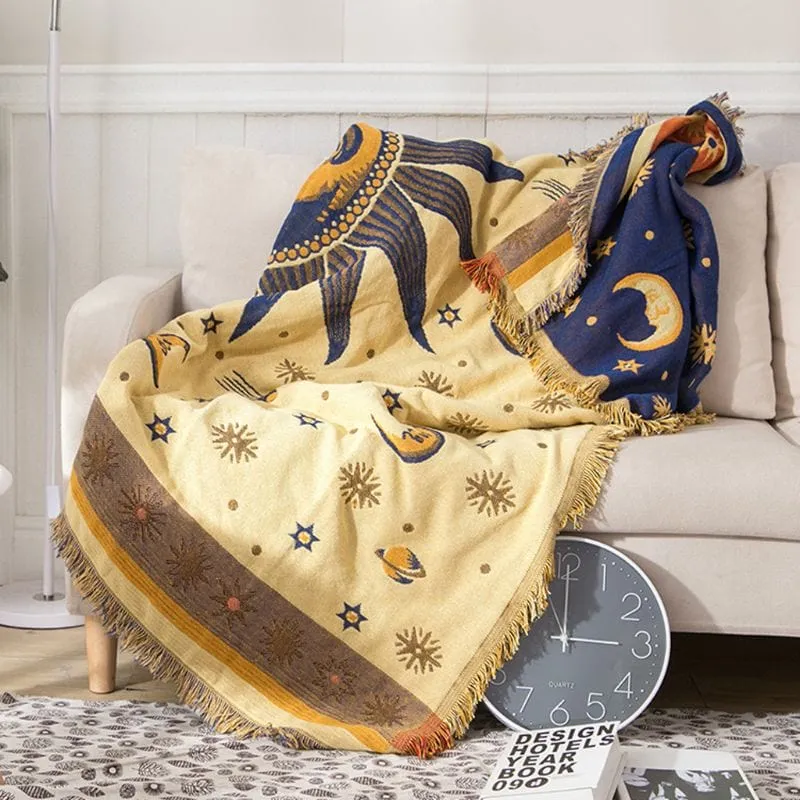 Sun & Moon Boho Throw Blanket