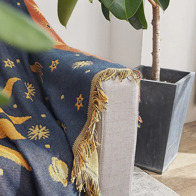 Sun & Moon Boho Throw Blanket