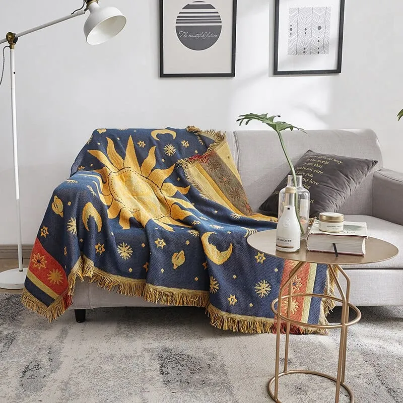 Sun & Moon Boho Throw Blanket