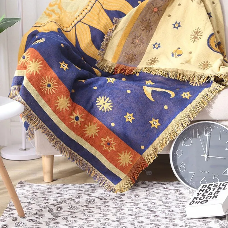 Sun & Moon Boho Throw Blanket