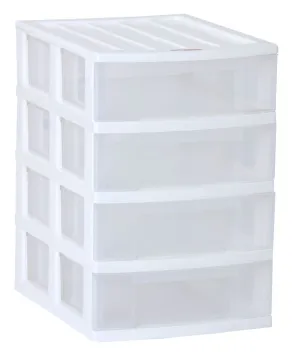 Taurus Desktop Unit A4 – 4 Drawer (White)