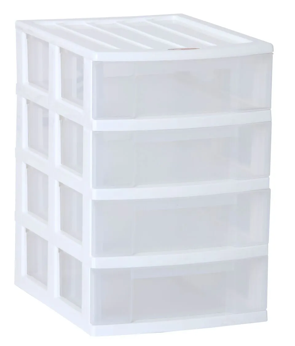 Taurus Desktop Unit A4 – 4 Drawer (White)