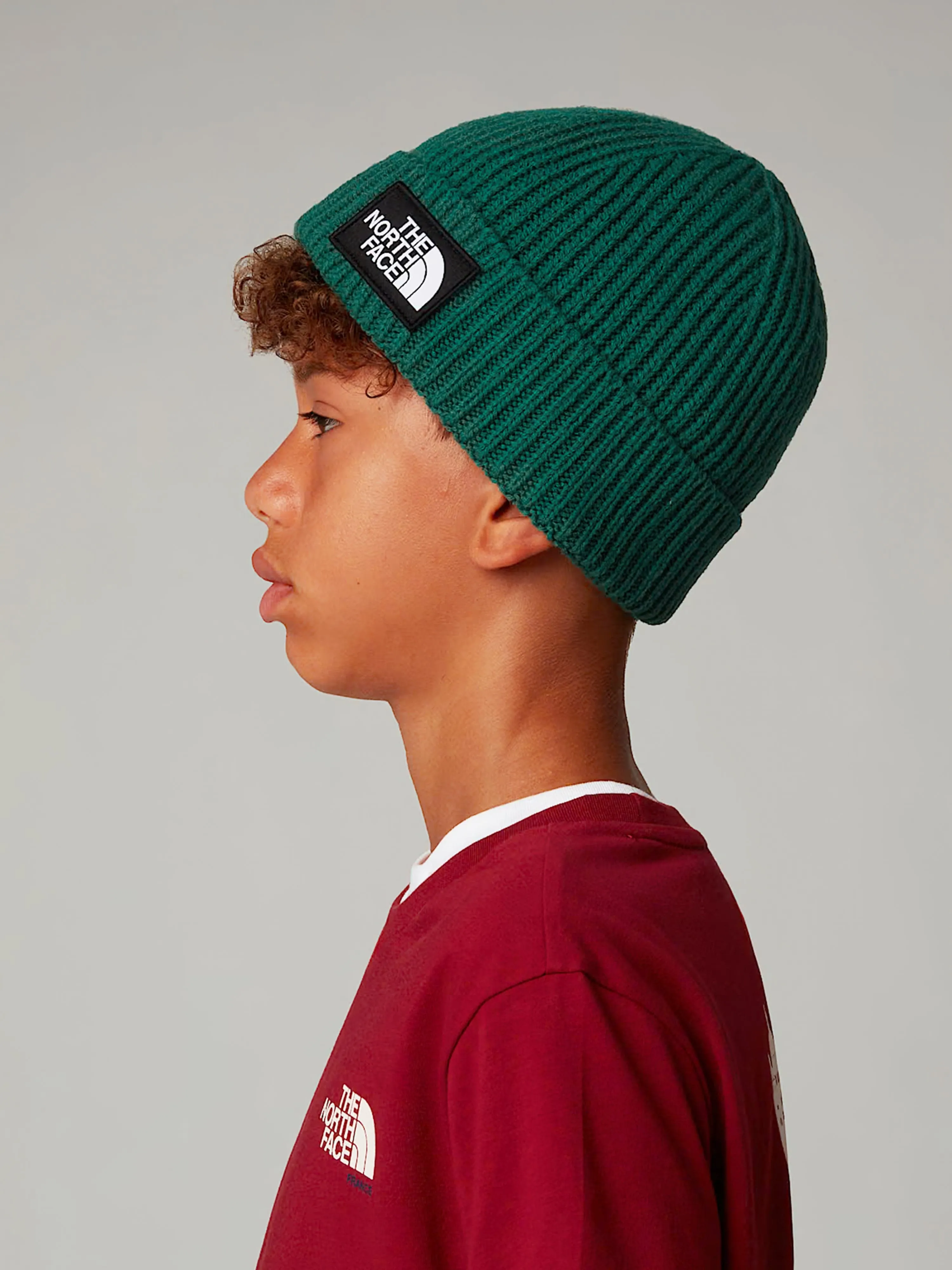 The North Face Kids TNF Box Logo Cuffed Benaie in Green