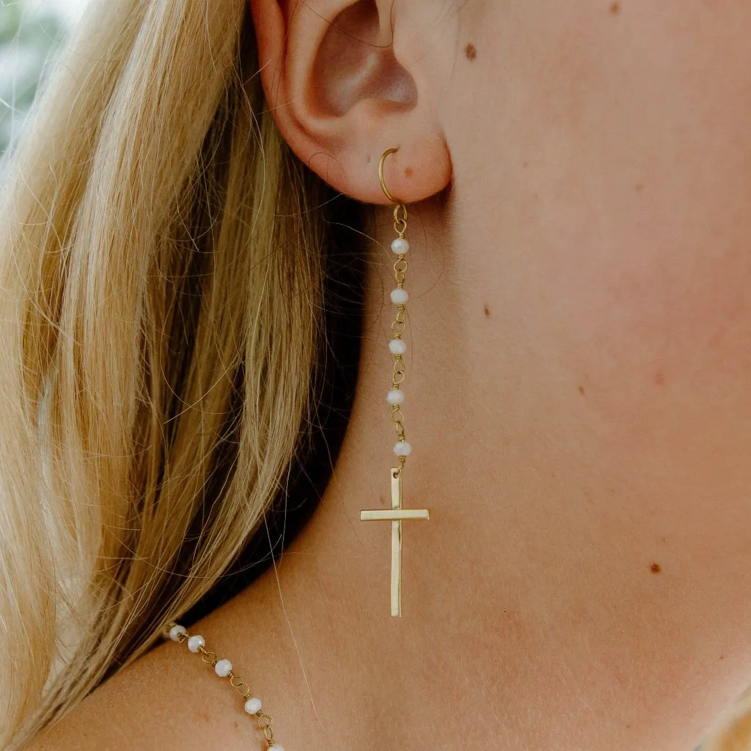Trust Cross Dangle Earrings