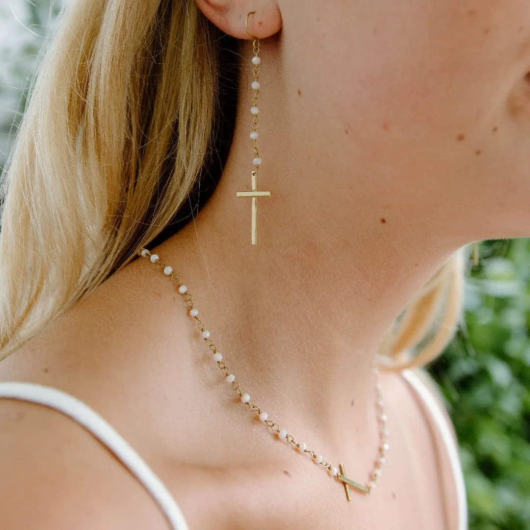 Trust Cross Dangle Earrings