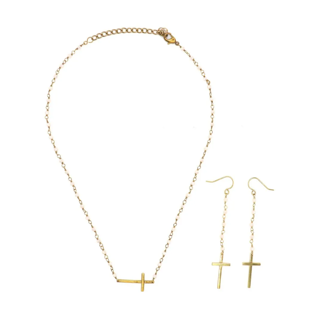 Trust Cross Dangle Earrings