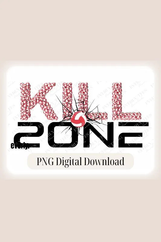 Volleyball Kill Zone Design PNG Download