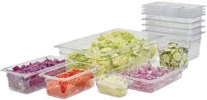 Winco SP7300C Poly-Ware 1/3 Size Slotted Polycarbonate Food Pan Cover with Handle | Denson CFE