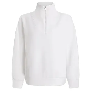 Womens Hawley Half Zip Sweat White - 2025
