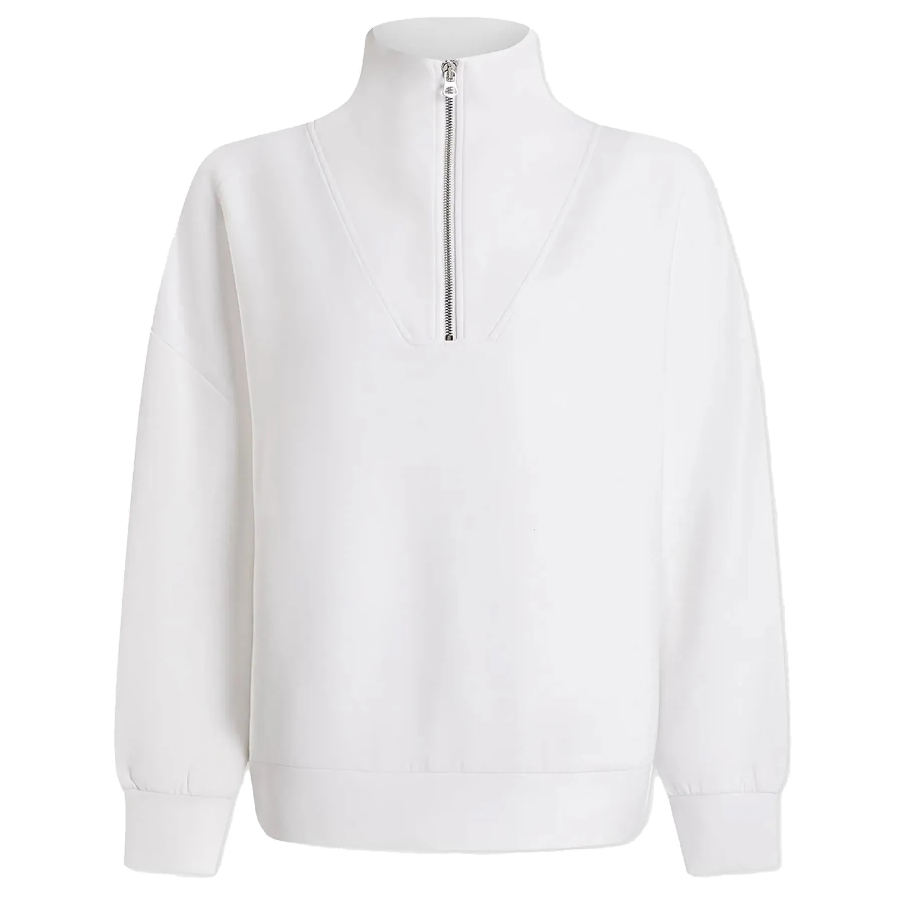 Womens Hawley Half Zip Sweat White - 2025