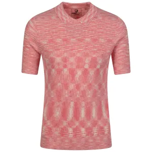 Womens Space Dye Knit Polo Melange Pink - 2025